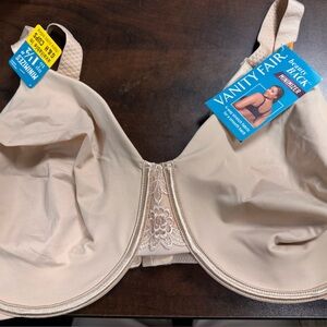 Vanity Fair Soft Beige Lace minimizer Bra 44DD.
